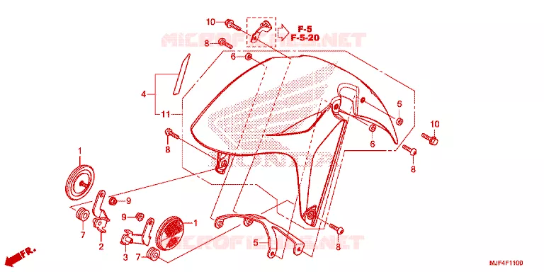 VOORSPATBORD Honda MOTO 700 CTX 2015  CTX700NDF