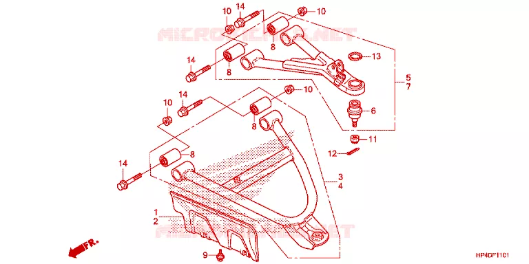VOOR ARM Honda ATV 420 FOURTRAX 2013  TRX420FED