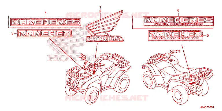 EMBLEEM/STREEP Honda ATV 420 FOURTRAX 2013  TRX420TED