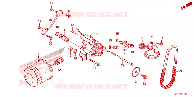 OLIEFILTER/OLIEPOMP Honda MOTO 1300 VT 2014  VT1300CTE