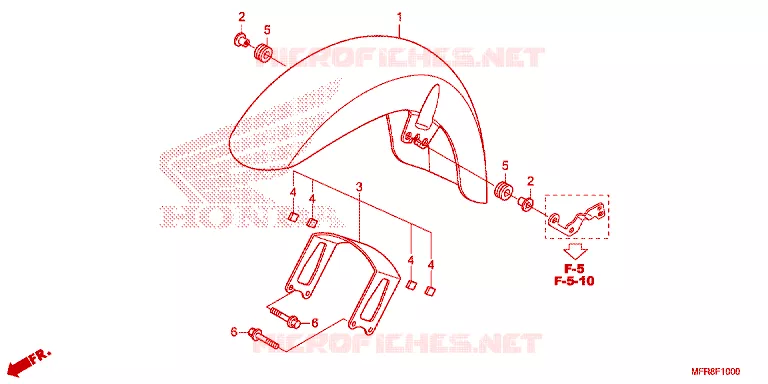 VOORSPATBORD Honda MOTO 1300 VT 2014  VT1300CTE