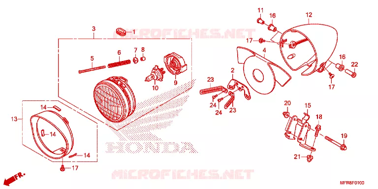 KOPLAMP Honda MOTO 1300 VT 2014  VT1300CRE
