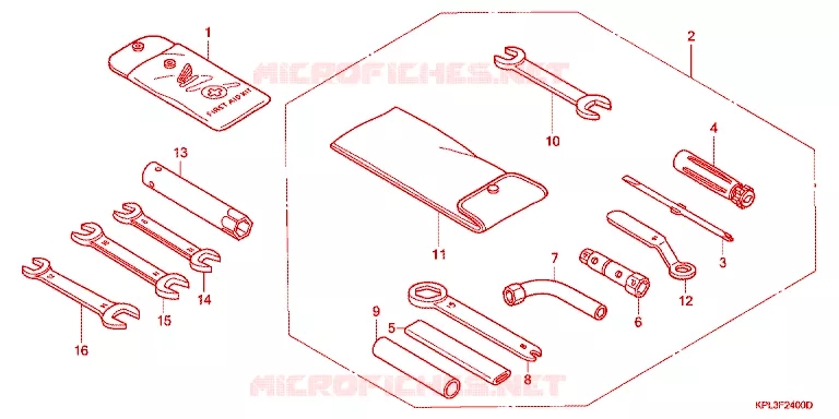 GEREEDSCHAP Honda SCOOTER 100 ACTIVA 2005  SCV100CM5