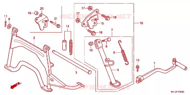 KICKSTARTER ARM/STANDAARD Honda SCOOTER 100 ACTIVA 2005  SCV100CM5
