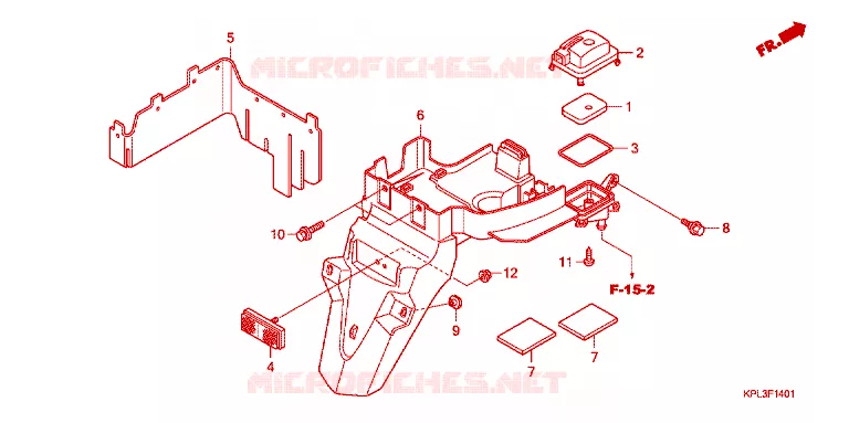 ACHTERSPATBORD  Honda SCOOTER 110 ACTIVA 2012  SCV110B