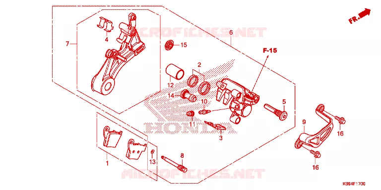 REMKLAUW ACHTER Honda MOTO 250 CRF 2021  CRF250FM