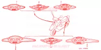 EMBLEEM/STREEP voor Honda TACT 50 STAND-UP 1994