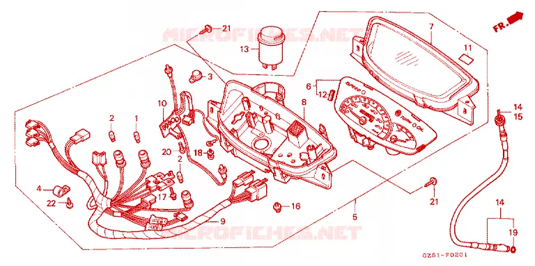 COMBINATIEMETER Honda SCOOTER 50 TACT 1994  SZ50R_III