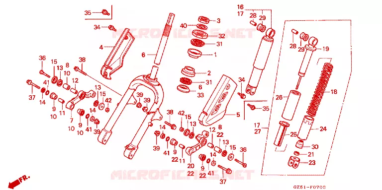 VOOR VORK Honda SCOOTER 50 TACT 1994  SZ50R_III