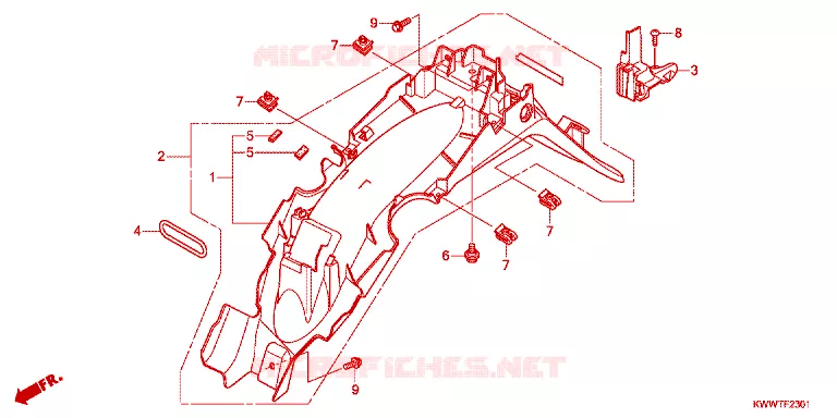 ACHTERSPATBORD  Honda MOTO 110 WAVE 2011  AFS110KDFB_TH