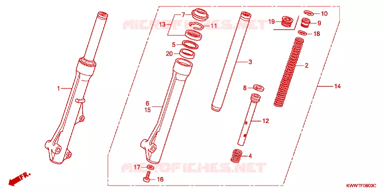 VOOR VORK Honda MOTO 110 WAVE 2011  AFS110KDFB_2TH