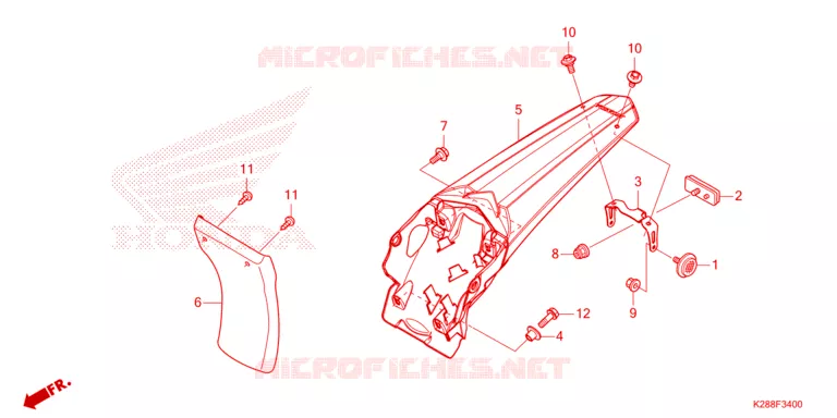 ACHTERSPATBORD  Honda MOTO 125 CRF 2024  CRF125FBR
