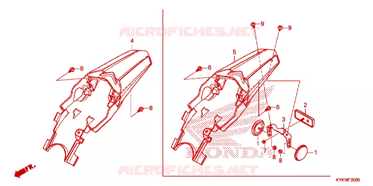 ACHTERSPATBORD  Honda MOTO 110 CRF 2024  CRF110FR