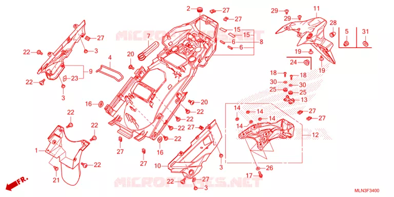 ACHTERSPATBORD  Honda MOTO 1100 AFRICA-TWIN 2024  CRF1100A3R