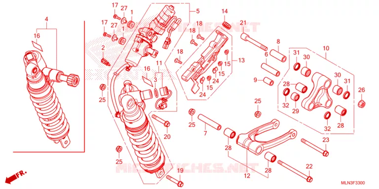 ACHTER SCHOKBREKER Honda MOTO 1100 AFRICA-TWIN 2024  CRF1100D3R