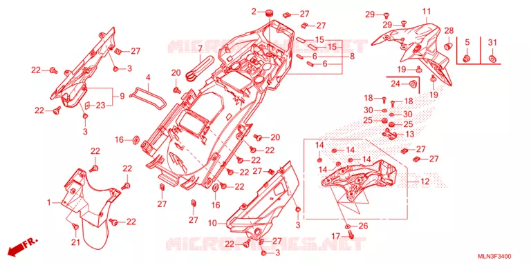 ACHTERSPATBORD  Honda MOTO 1100 AFRICA-TWIN 2024  CRF1100DR