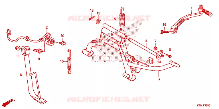 HOOFD STANDAARD/ KICKSTARTER ARM Honda SCOOTER 110 ZOOMER 2014  ACG110CSFE