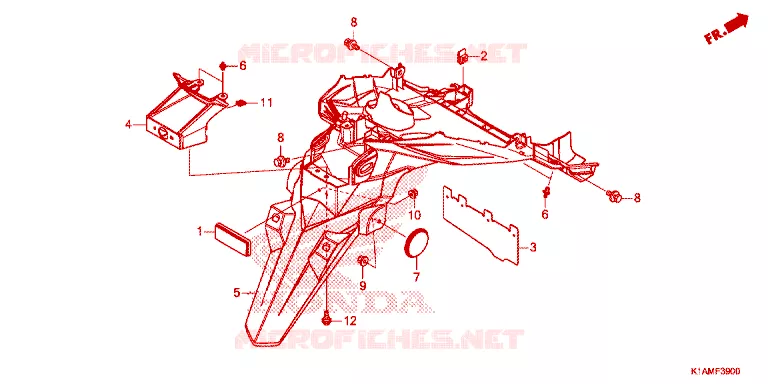 ACHTERSPATBORD  Honda SCOOTER 110 BEAT 2021  ACH110CBFN_MA