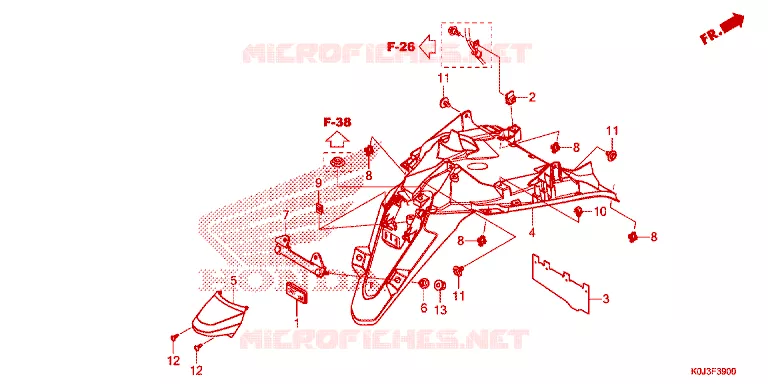 ACHTERSPATBORD  Honda SCOOTER 110 GENIO 2021  ACJ110CBFM_PH