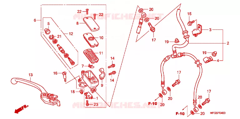 --- MAITRE-CYLINDRE FREIN AV. (CB600F) Honda MOTO 600 HORNET 2010  CB600FA_BR