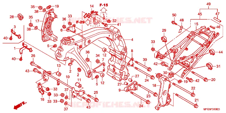 FRAME CHASSIS Honda MOTO 600 HORNET 2011  CB600FB_BR