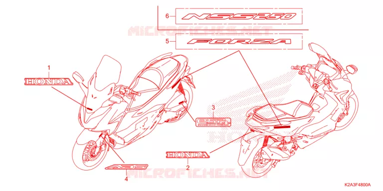 EMBLEEM/STREEP Honda SCOOTER 250 FORZA 2023  NSS250AP
