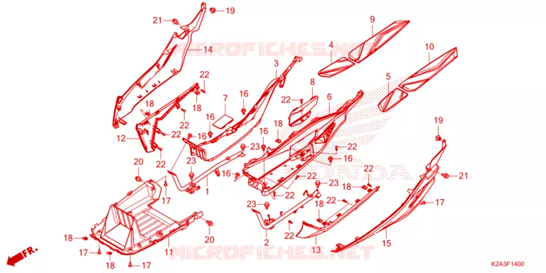 ZIJDE ROK/MIDDEN AFDEKKING Honda SCOOTER 250 FORZA 2023  NSS250AP