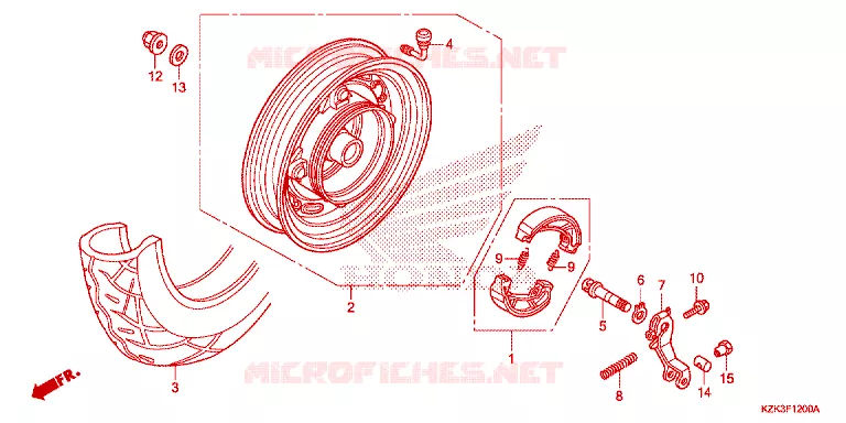 ACHTER WIEL Honda SCOOTER 110 DIO 2020  SCV110FH
