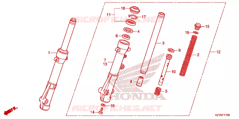 VOOR VORK Honda SCOOTER 150 PCX 2015  WW150F