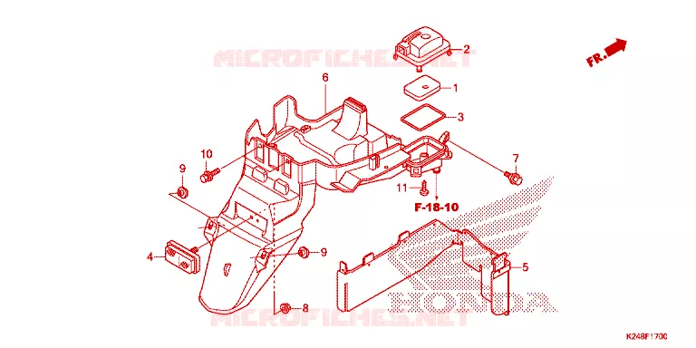 ACHTERSPATBORD  Honda SCOOTER 125 ACTIVA 2017  SCV125G