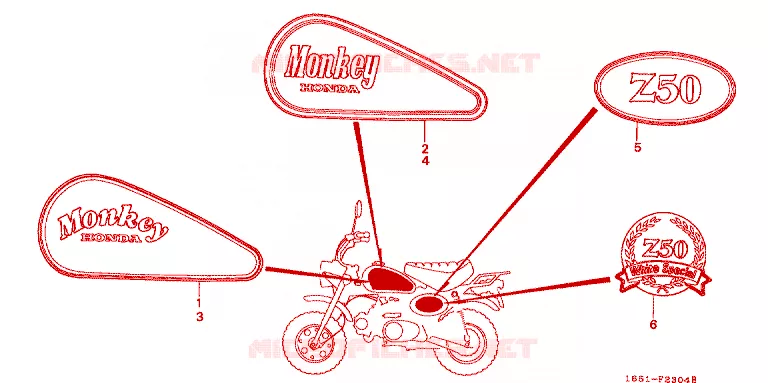 EMBLEEM/STREEP Honda MOTO 50 MONKEY 1988  Z50JJ_VII_M