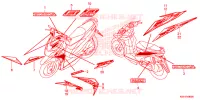 EMBLEEM/STREEP voor Honda BEAT 110 CASTED WHEEL 2017