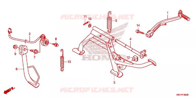HOOFD STANDAARD/ KICKSTARTER ARM Honda SCOOTER 110 BEAT 2017  ACH110CSFH