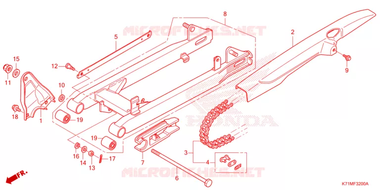 ACHTERBRUG Honda MOTO 110 WAVE 2024  AFS110MCSN_MA