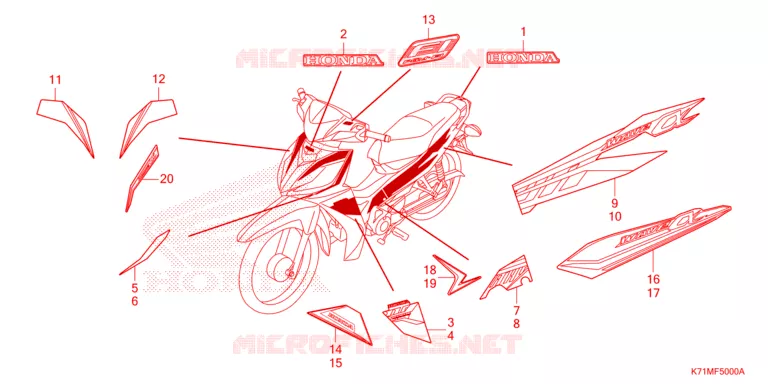 EMBLEEM/STREEP Honda MOTO 110 WAVE 2024  AFS110MCSN_MA