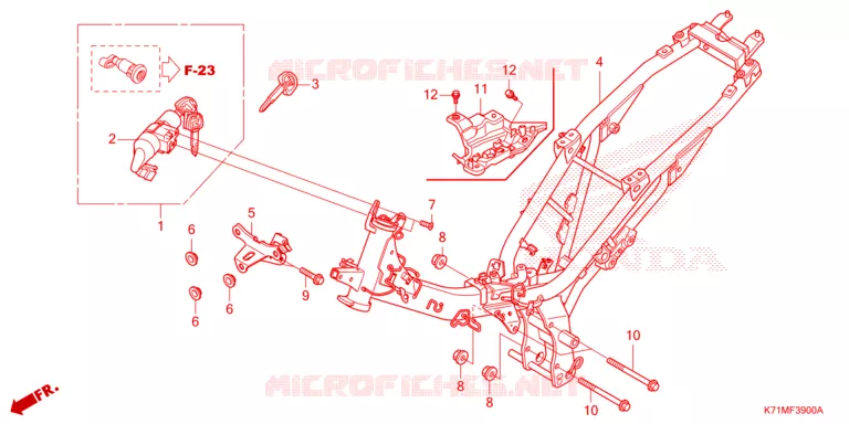 FRAME CHASSIS Honda MOTO 110 WAVE 2023  AFS110MCSN_MA