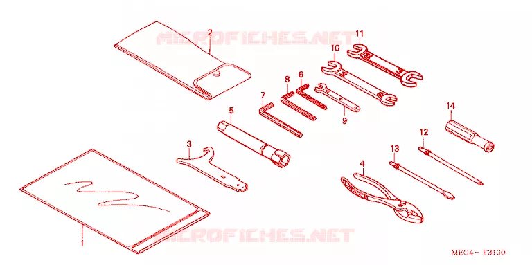 GEREEDSCHAP Honda MOTO 750 SHADOW 2004  VT750CA4