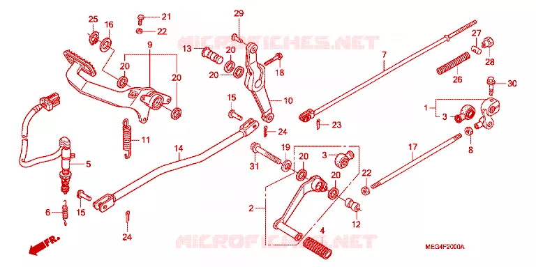 PEDAAL Honda MOTO 750 SHADOW 2004  VT750CA4