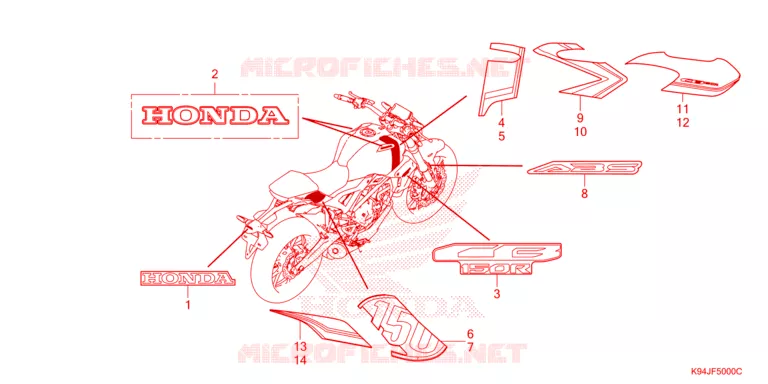 EMBLEEM/STREEP Honda MOTO 150 CBF 2021  CBF150NAL_TH