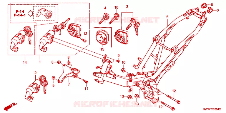 FRAME CHASSIS Honda MOTO 110 WAVE 2014  AFS110MCFE