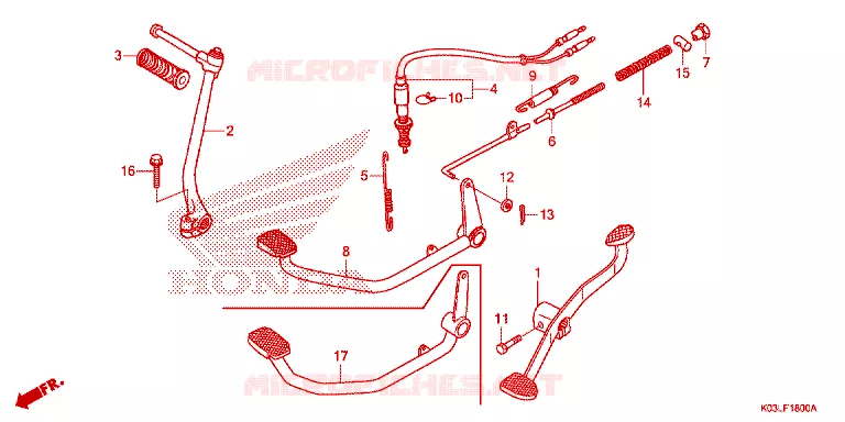 PEDAAL/KICKSTARTER ARM Honda MOTO 110 WAVE 2014  AFS110MSFE
