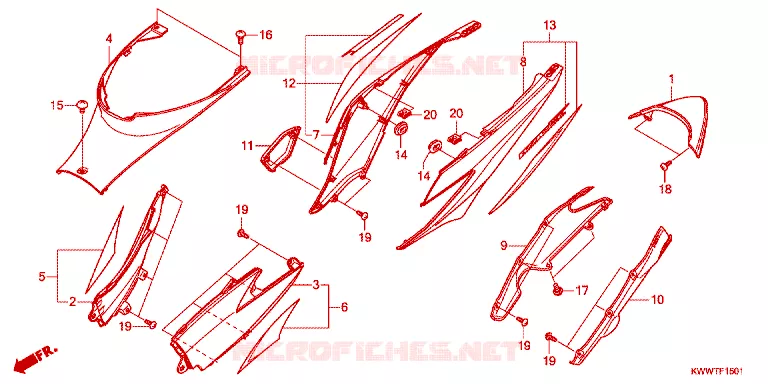 KONTPANEEL MIDDEN Honda MOTO 110 WAVE 2014  AFS110MSFE