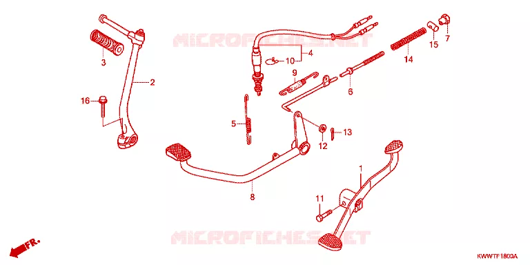 PEDAAL/KICKSTARTER ARM Honda MOTO 110 WAVE 2014  AFS110MSFE