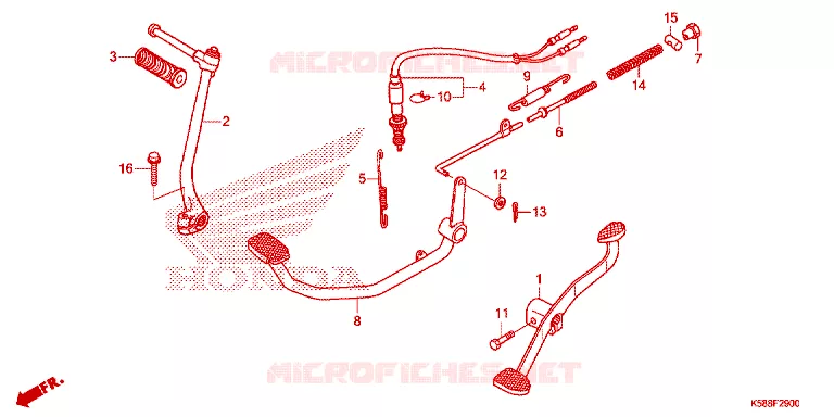 PEDAAL/KICKSTARTER ARM Honda MOTO 110 WAVE 2016  AFS110KDFF