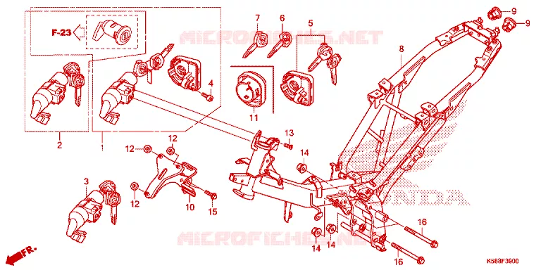 FRAME CHASSIS Honda MOTO 110 WAVE 2015  AFS110MSFF