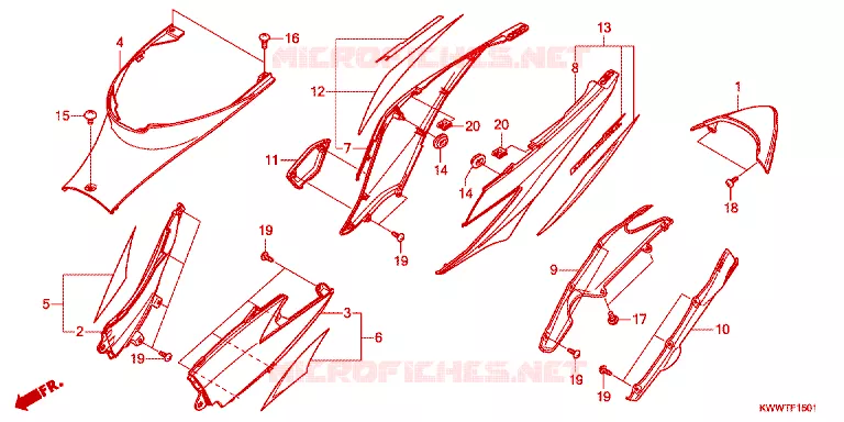 KONTPANEEL MIDDEN Honda MOTO 110 WAVE 2016  AFS110KDFH