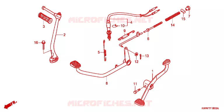 PEDAAL/KICKSTARTER ARM Honda MOTO 110 WAVE 2016  AFS110KDFH
