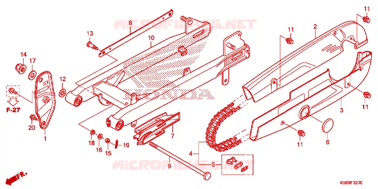 ACHTERBRUG Honda MOTO 110 WAVE 2017  AFS110KDFH