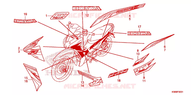EMBLEEM/STREEP Honda MOTO 110 WAVE 2017  AFS110KDFH