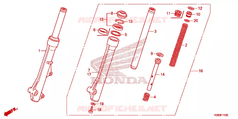 VOOR VORK Honda MOTO 110 WAVE 2017  AFS110KDFH